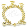 Pulsera Bolo Ajustable 03.63.2008.08 Oro Laminado, Pulido, Tono Dorado (08 MM Thickness, 8 Inches Length)
