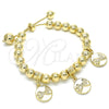 Pulsera Bolo Ajustable 03.63.2010.08 Oro Laminado, Pulido, Tono Dorado (08 MM Thickness, 8 Inches Length)