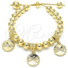 Pulsera Bolo Ajustable 03.63.2010.08 Oro Laminado, Pulido, Tono Dorado (08 MM Thickness, 8 Inches Length)
