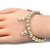 Pulsera Bolo Ajustable 03.63.2012.08 Oro Laminado, Diseño de Corazón, Pulido, Tono Dorado (08 MM Thickness, 8 Inches Length)