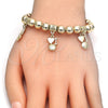 Pulsera Bolo Ajustable 03.63.2012.08 Oro Laminado, Diseño de Corazón, Pulido, Tono Dorado (08 MM Thickness, 8 Inches Length)