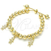 Pulsera Bolo Ajustable 03.63.2017.08 Oro Laminado, Diseño de Niñito Pequeño, Pulido, Tono Dorado (08 MM Thickness, 8 Inches Length)