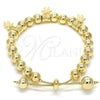 Pulsera Bolo Ajustable 03.63.2017.08 Oro Laminado, Diseño de Niñito Pequeño, Pulido, Tono Dorado (08 MM Thickness, 8 Inches Length)