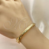 Aro Individual 07.168.0018.04 Oro Laminado, Diamantado, Tono Dorado (Grosor 06 MM, Talla 4 (2,25 de Diámetro))