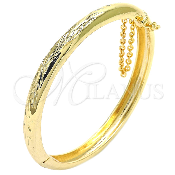 Aro Individual 07.168.0018.04 Oro Laminado, Diamantado, Tono Dorado (Grosor 06 MM, Talla 4 (2,25 de Diámetro))