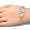 Pulsera Elegante 03.63.2018.08 Oro Laminado, Diseño de Amor, Pulido, Tono Dorado (03 MM Thickness, 8 Inches Length)