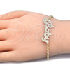 Pulsera Elegante 03.63.2019.08 Oro Laminado, Pulido, Tono Dorado (03 MM Thickness, 8 Inches Length)