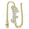 Pulsera Elegante 03.63.2019.08 Oro Laminado, Pulido, Tono Dorado (03 MM Thickness, 8 Inches Length)