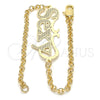 Pulsera Elegante 03.63.2020.08 Oro Laminado, Pulido, Tono Dorado (03 MM Thickness, 8 Inches Length)
