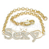 Pulsera Elegante 03.63.2020.08 Oro Laminado, Pulido, Tono Dorado (03 MM Thickness, 8 Inches Length)