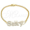Pulsera Elegante 03.63.2020.08 Oro Laminado, Pulido, Tono Dorado (03 MM Thickness, 8 Inches Length)
