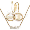 Collar, Pulsera y Dije 06.63.0252 Oro Laminado, Pulido, Tono Dorado