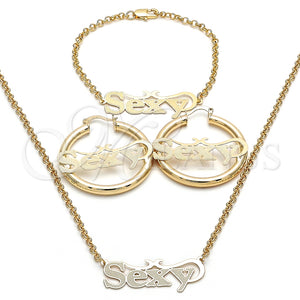 Collar, Pulsera y Dije 06.63.0252 Oro Laminado, Pulido, Tono Dorado