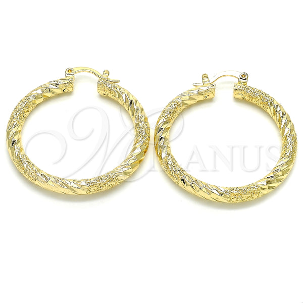 Argolla Mediana 02.170.0243.40 Oro Laminado, Diamantado, Tono Dorado