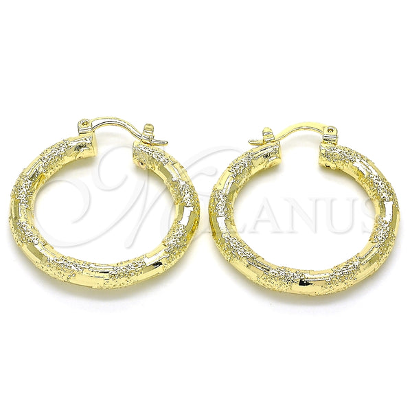 Argolla Mediana 02.170.0125.30 Oro Laminado, Diamantado, Tono Dorado