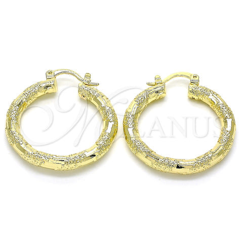 Argolla Mediana 02.170.0125.30 Oro Laminado, Diamantado, Tono Dorado