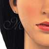 Arete Dormilona 02.63.2659 Oro Laminado, con Blanca Zirconia Cubica, Pulido, Tono Dorado
