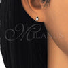 Arete Dormilona 02.63.2659 Oro Laminado, con Blanca Zirconia Cubica, Pulido, Tono Dorado