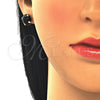 Juego de Arete y Dije de Adulto 10.09.0038.2.18 Oro Laminado, con Negro Zirconia Cubica, Pulido, Tono Dorado