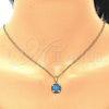Juego de Arete y Dije de Adulto 10.09.0038.4.18 Oro Laminado, con Turquoise Zirconia Cubica, Pulido, Tono Dorado