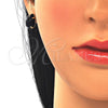 Juego de Arete y Dije de Adulto 10.09.0039.2.18 Oro Laminado, Diseño de Gota, con Negro Zirconia Cubica, Pulido, Tono Dorado