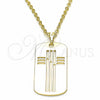 Dije Religioso 05.09.0064 Oro Laminado, Diseño de Cruz, Pulido, Tono Dorado