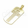 Dije Religioso 05.09.0064 Oro Laminado, Diseño de Cruz, Pulido, Tono Dorado