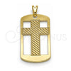 Dije Religioso 05.09.0065 Oro Laminado, Diseño de Cruz, Pulido, Tono Dorado
