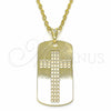 Dije Religioso 05.09.0066 Oro Laminado, Diseño de Cruz, Pulido, Tono Dorado