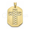 Dije Religioso 05.09.0067 Oro Laminado, Diseño de Cruz, Pulido, Tono Dorado