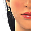 Arete Dormilona 02.09.0162 Oro Laminado, Diseño de Pajaro, Pulido, Tono Dorado