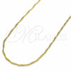 Gargantilla Basica 04.09.0169.18 Oro Laminado, Diseño de Singapore, Pulido, Tono Dorado (18 Inches Length)