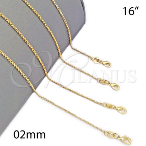 Gargantilla Basica 04.09.0170.1.16 Oro Laminado, Diseño de Rolo, Pulido, Tono Dorado (16 Inches Length)