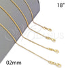 Gargantilla Basica 04.09.0170.1.18 Oro Laminado, Diseño de Rolo, Pulido, Tono Dorado (18 Inches Length)