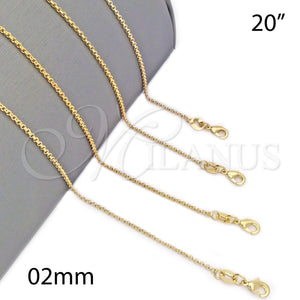 Gargantilla Basica 04.09.0170.1.20 Oro Laminado, Diseño de Rolo, Pulido, Tono Dorado (20 Inches Length)