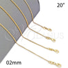 Gargantilla Basica 04.09.0170.1.20 Oro Laminado, Diseño de Rolo, Pulido, Tono Dorado (20 Inches Length)