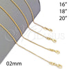 Gargantilla Basica 04.09.0170.1.20 Oro Laminado, Diseño de Rolo, Pulido, Tono Dorado (20 Inches Length)