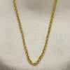 Gargantilla Basica 04.09.0170.16 Oro Laminado, Diseño de Rolo, Pulido, Tono Dorado (16 Inches Length)