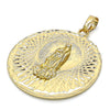 Dije Religioso 05.213.0039 Oro Laminado, Diseño de Guadalupe, Diamantado, Tono Dorado