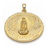 Dije Religioso 05.213.0039 Oro Laminado, Diseño de Guadalupe, Diamantado, Tono Dorado