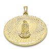 Dije Religioso 05.213.0039 Oro Laminado, Diseño de Guadalupe, Diamantado, Tono Dorado