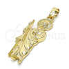 Dije Religioso 05.213.0043 Oro Laminado, Diseño de San Judas, Pulido, Tono Dorado