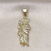 Dije Religioso 05.213.0043 Oro Laminado, Diseño de San Judas, Pulido, Tono Dorado