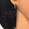 Argolla Huggie 02.316.0028.1.15 Oro Laminado, con Negro and Blanca Zirconia Cubica, Pulido, Tono Dorado