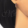 Argolla Huggie 02.316.0030.15 Oro Laminado, con Granate Zirconia Cubica, Pulido, Tono Dorado