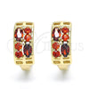 Argolla Huggie 02.316.0030.15 Oro Laminado, con Granate Zirconia Cubica, Pulido, Tono Dorado