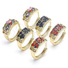 Argolla Huggie 02.316.0030.15 Oro Laminado, con Granate Zirconia Cubica, Pulido, Tono Dorado