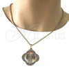 Dije Religioso 05.253.0045 Oro Laminado, Diseño de San Judas, Diamantado, Tres Tonos