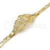 Pulsera Elegante 03.253.0027.07 Oro Laminado, Diseño de Guadalupe y Mariposa, con Blanca Cristal, Pulido, Tono Dorado (05 MM Thickness, 7 Inches Length)