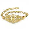 Pulsera Elegante 03.253.0027.07 Oro Laminado, Diseño de Guadalupe y Mariposa, con Blanca Cristal, Pulido, Tono Dorado (05 MM Thickness, 7 Inches Length)